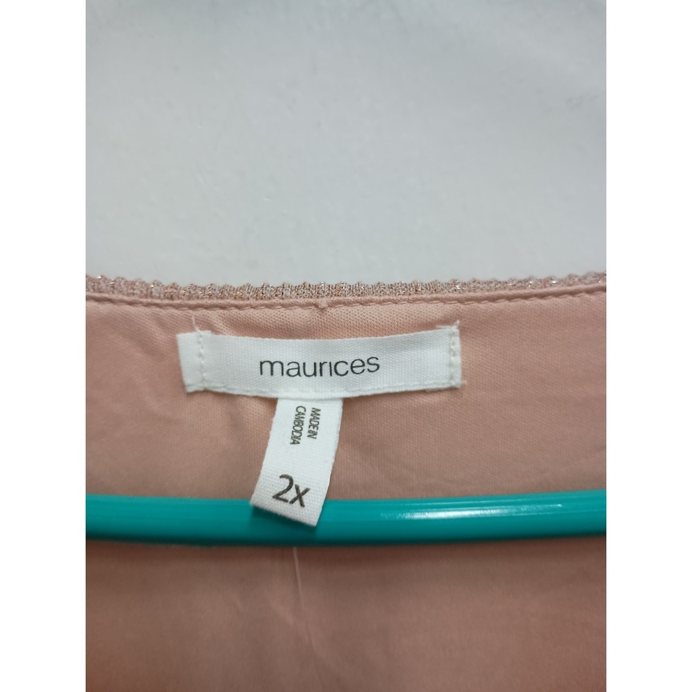 Maurices Top Womens Sz 2X Beige Metallic BOHO Fairy Romantic Balloon Sleeve New - Picture 7 of 12